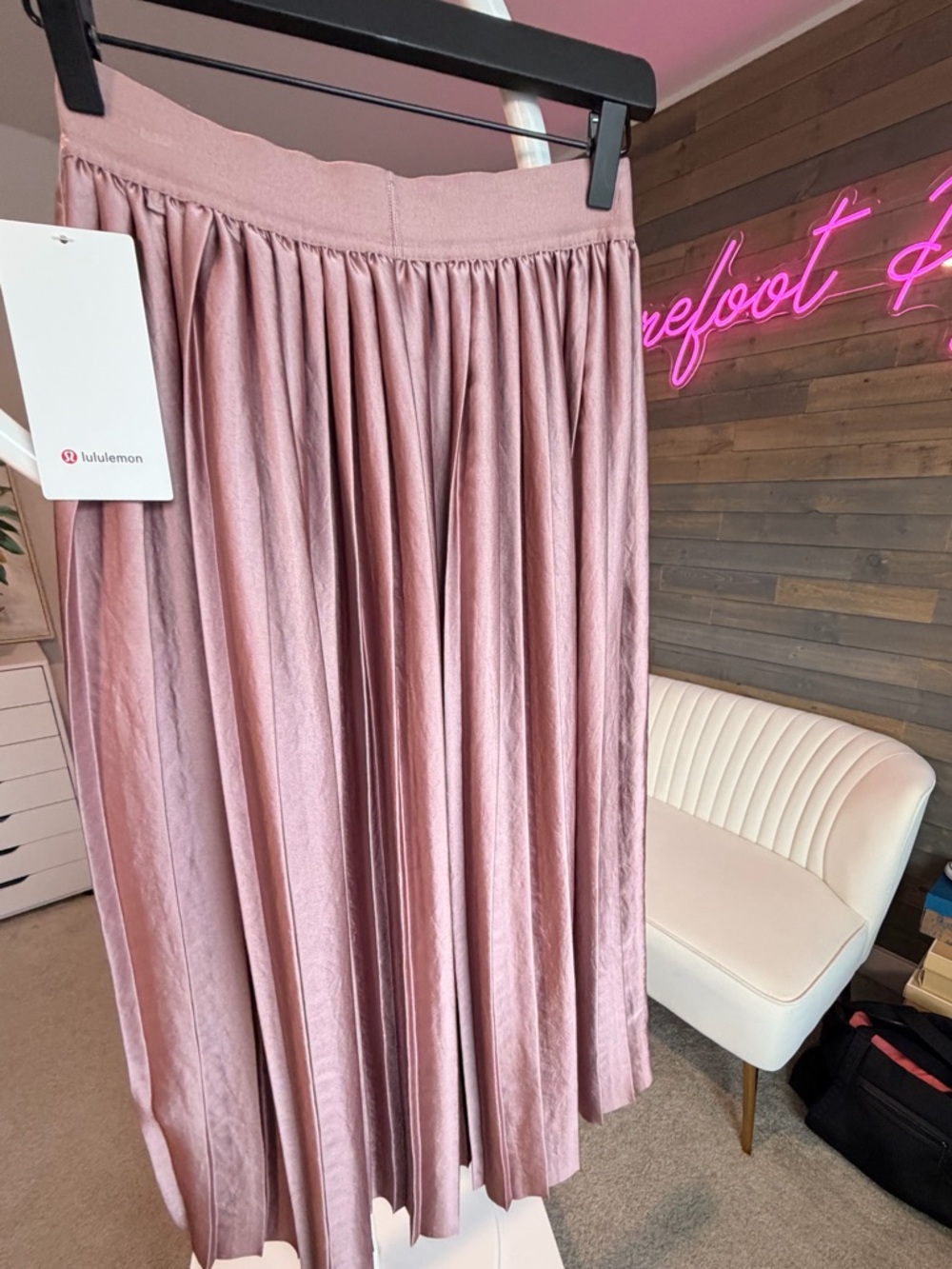 Lululemon Satin Pleated Midi Skirt | Size S - Picture 6 of 8